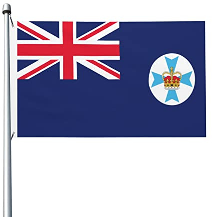Flagge Qu-Eensland Doppelt Genäht Fahnen Dekoration Pirate Flag Für Sportliche Aktivitäten Parade Draußen 3X5Ft