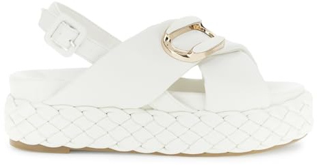 CAFèNOIR - Sandalen Mit Gekreuzten Riemen, Geflochtener Sohle Und Accessoire, Für Frauen