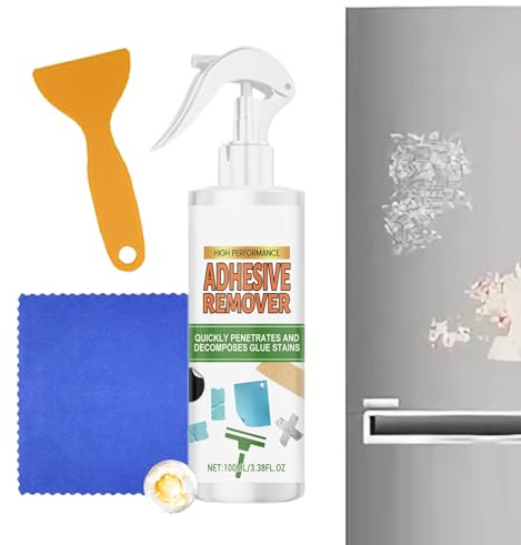 100ml Glue Remover Kit - Powerful Adhesive Remover Label Remover | Quick Action with Practical Scraper and Soft Cloth for Wall, Paint, Bumper, Tape, Wallpaper, Kuns