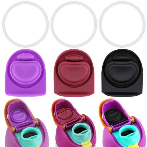 Frokolla 3 Sets Replacement Stopper and O Ring Gasket Compatible with Owala FreeSip 24oz 32oz,Water Bottle Lid Insert Cap Silicone Seal Parts for Owala 16/19/24/32/40oz Mouth Piece Accessories FT1
