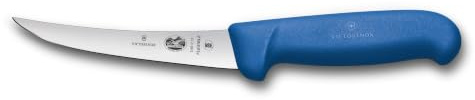 Victorinox Fibrox Ausbeinmesser, Scharfes Küchenmesser für Fleisch und Fisch, 12 cm, Gebogene Klinge, Flexibel, HACCP Farbgriff, Rutschfest, Blau
