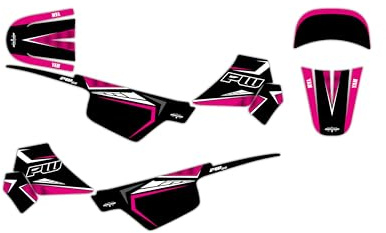 KIT DECO MOTO CROSS ADAPTABLE PW 50 KUMO (Rose, Année 1996 à Actuel)