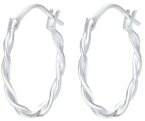 Elli Ohrringe Damen Creolen Basic Gedreht in 925 Sterling Silber