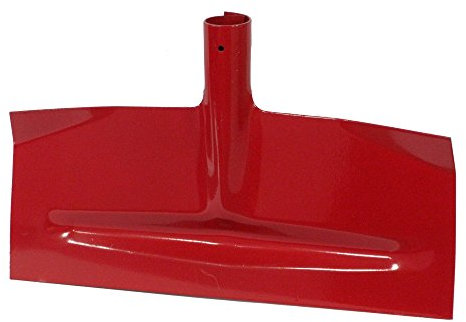 bauCompany24 Schneeschaufel, 400 x 160 mm, Rot, Flat Shovel, Legierter Stahl, Holzgriff