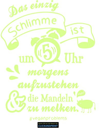 CLICKANDPRINT Aufkleber » Vegane Probleme - Mandeln melken, 150x118,2cm, Nachleuchtfolie Oralux • Dekoaufkleber/Autoaufkleber/Sticker/Decal/Vinyl