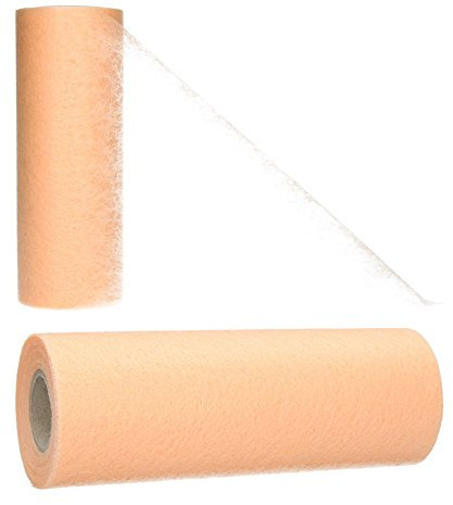 AmaCasa Vlies Tischläufer 23cm/10 Meter Flower Vlies Tischband Hochzeit Kommunion (Apricot)