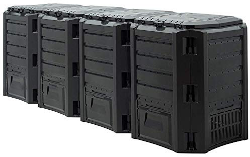 DETEC Komposter | Schnellkomposter | Gartenkomposter | aus Kunststoff | PVC | 380 Liter 800 Liter 1200 Liter 1600 Liter | Garten Schwarz (1600 Liter)