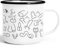 Moonworks Emaille Tasse Becher Fun Tasse Penis-Muster Penisse Fun-Tasse weiß-schwarz unisize
