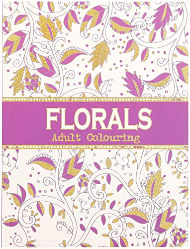infactory Ausmalbuch Erwachsene: Malbuch für Erwachsene Florals mit 32 ornamentalen Pflanzen-Motiven (Ausmalhefte, Malvorlage, Stifte)
