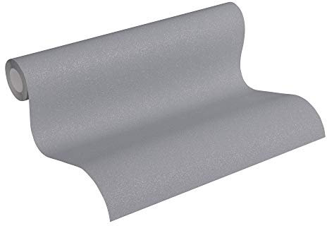 Livingwalls papier peint intissé Trendwall papier peint uni papier peint effet pailleté 10,05 m x 0,53 m gris métallisé 372725 37272-5
