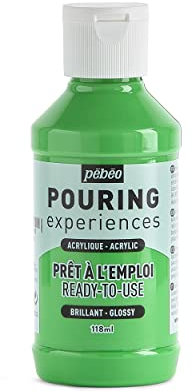 PEBEO Pouring Experiences-Ready-to-Use Premixed Acrylic Paint-Ideal for Fluid Art, Light Green, 118 ml (Pack of 1)