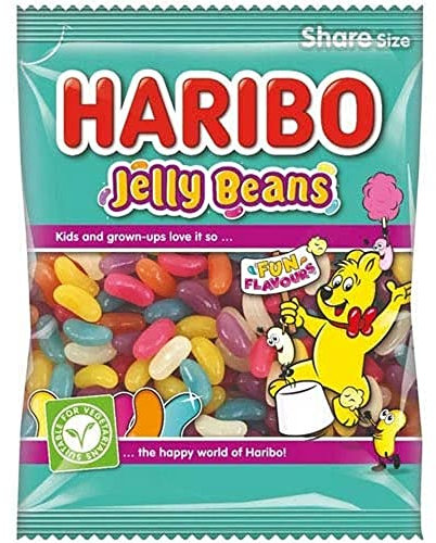 Haribo Jelly Beans Beutel mit lustigen Aromen, 12 x 160 g