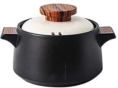 WFENG Dutch Oven,Casserole-Sudden Cold and Hot Will Not Crack,One Pot can be Used in Multiple Ways,Two Colors can be Selected/Black / 5L