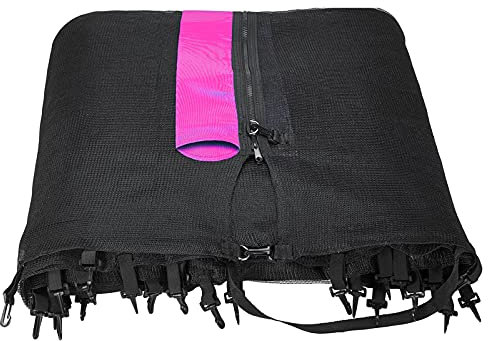 Andreas Dell Trampolin Sicherheitsnetz Ersatznetz (für Trampolingestell 430cm mit 8 Stangen, Schwarz/Pink)