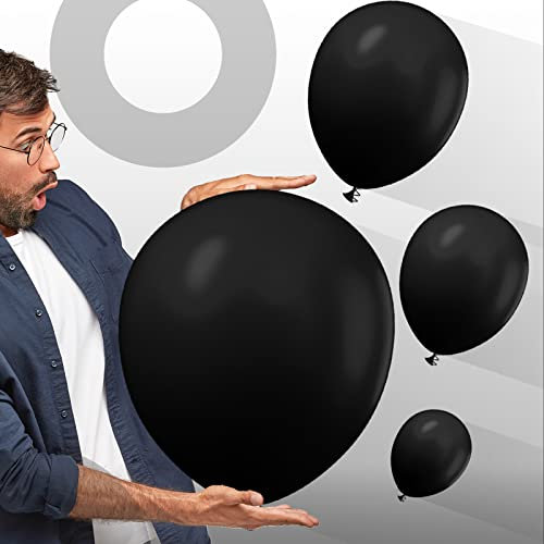 PartyWoo Luftballon Schwarz, 102 Stück Ballon Girlande Schwarz Satz von Ballons Schwarz 18 Zoll 12 Zoll 10 Zoll 5 Zoll, Luftballon Girlande Schwarz für Deko Geburtstag, Deko Babyparty , Deko Hochzeit