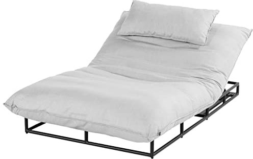 Hartman Emma Loungeliege, schwarz/marmor, Alu/Sunbrella, 196x125x41 cm, Rückenlehne verstellbar