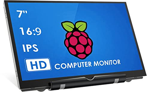 HMTECH 7 Zoll Raspberry Pi Bildschirm 800x480 HDMI Tragbarer Monitor IPS LCD Bildschirm Display für Raspberry Pi 5/4/3/2/Zero/B/B+ Win10/8/7 (Non-Touch)