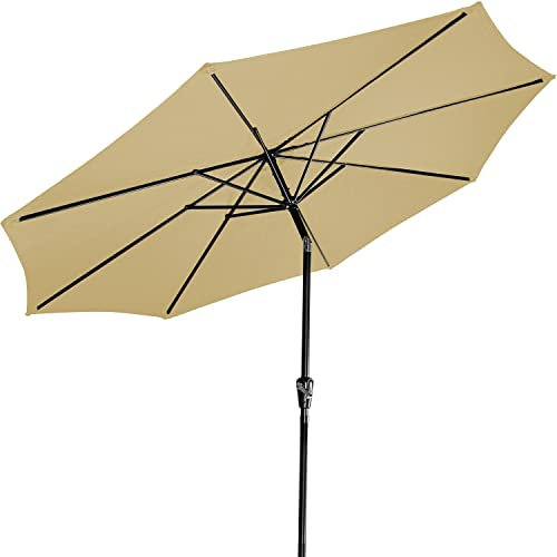 STILISTA Ombrellone da Giardino - in Acciaio, 300 cm, Impermeabile, Protezione UV, a Manovella, Inclinabile, Colore a Scelta - Parasole da Terrazzo, Balcone, Esterno