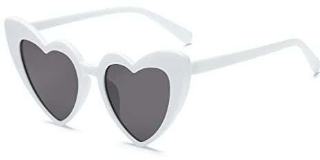 YAMEIZE Occhiali da Sole Vintage '70 con Love Heart - per Donna Uomo a Cuore Forma di Cuore Colorato con Protezione UV400 Occhiali per Party Shopping all'aperto