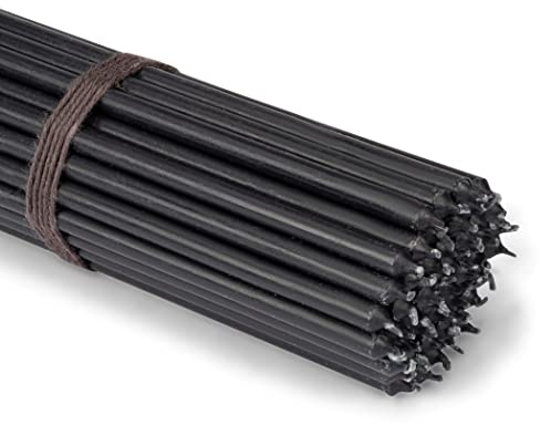 NKlaus Stabkerzen schwarz, für Kerzen, Paraffinwachs 50x 24cm, 50 Stück | tropffrei; Höhe: 245 mm; Gewicht: 490 G; Durchmesser: 7 mm; 5mm; 0,2mm