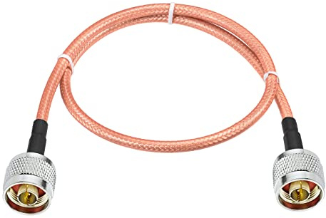Eightwood N Male to N Male Jumper RG400 Low Loss Coaxial Cable 4G LTE Antenna, WiFi Oil Antenna, Antenna Router, 1.6 Feet for Raw Radio