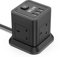 Extension Lead Cube 3M With USB Slots, BEVA 4 Way Extension Socket With 3 USB Ports, Power Strip With Switch Multi Plug Extension with 3 Metre Long Cable For Home Travel Office Dorm-Black…