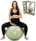 BABYGO Geburtsball – Schwangerschafts-Yoga-Arbeit & Gymnastikball & Buch-Set; Trimester-Ziel, Mutterschaftsphysio, Geburt & Genesungsplan inklusive (Olive, 65cm)