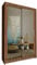 COMFATRA Modern 90cm Walnut Wardrobe with Sliding Doors & Mirror, Space Saving for Bedroom