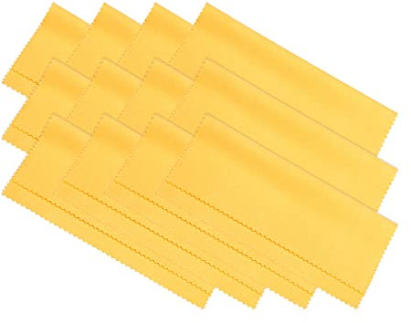PATIKIL Eyeglass Microfiber Cleaning Cloth 6x6, 12 Pack Glasses Cleaning Cloth Soft Suede Wipe Screen Cloth for Camera Lens Eyeglasses Screens in Individual Vinyl Pouch, Yellow