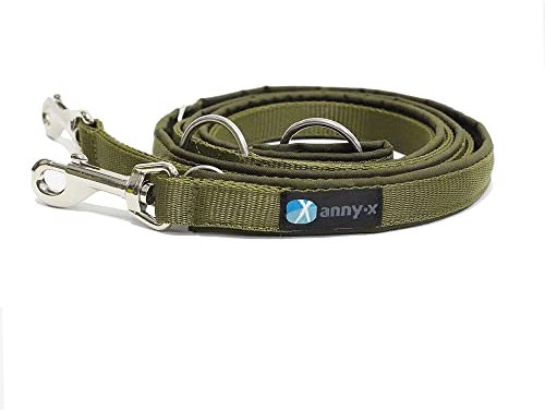 anny-x teilgepolsterte Führleine Classic Bolt Fun Oliv Oliv 3m