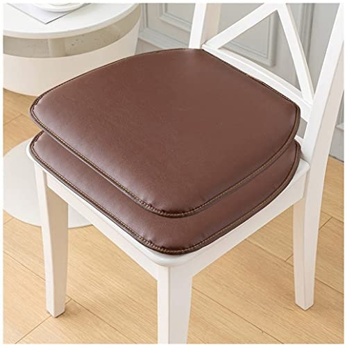 KLZUOPT Stuhlkissen für Esszimmerstühle, Kunstleder, für Küche, Esszimmer, 1/2/4 Packungen, Stuhlkissen, rutschfestes Hufeisen-Sitzkissen, 40 x 43 cm (Farbe: Braun, Größe: 2 Packungen)