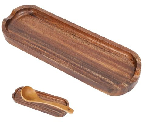 Repose-cuillère en Bois, Porte-cuillère de Cuisine en Bois Porte-cuillère de Cuisine Repose-cuillère à Café Repose-ustensiles pour Comptoir de Cuisine (1Pcs)