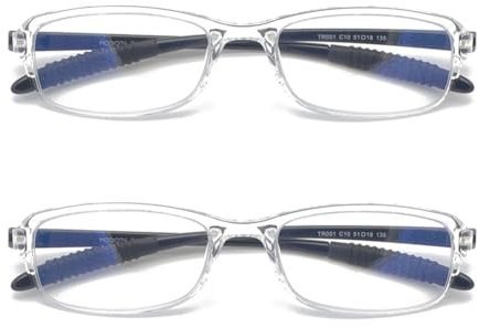 Mcoorn Lesebrille Flexibel Transparent für Damen Herren, Computer Lesehilfe mit UV Schutz Weiche Bügel, Dioptrien +2,50