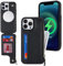 SailorTech iPhone 14 Pro Max Case with Credit Card Holder magsafe, iPhone 14 Pro Max Phone Leather Case Wallet for Women Compatible mag safe Card Slots Zipper Shockproof Case for Men - Black