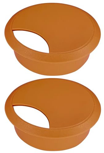 cyclingcolors 2X pasacables 70mm plástico Tapa Redondo Escritorio Mesa Mueble (Cereza)