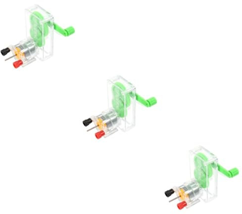 ibasenice 3st Handgenerator Bausatz Tragbare Generatoren Handkurbel Generatoren Tragbar Tragbare Elektrische Generatoren Manueller Stromgenerator Kidcraft-spielset Mini Kind Modell Metall
