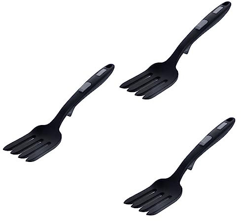 Alipis 3 Piezas tenedor de cocina de silicona tenedor para pasta tenedor para tortitas de pan kitchen gadgets panelas cozinha cerdo fideos de pasta tenedor de pasta de cocina largo Italia