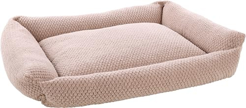 Flamingo Panier Jacquard Rectangle Taupe - 100x80x25cm - Lavable - Fond Anti-dérapant - Housse amovible Avec fermeture éclair