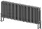 Utopia Horizontal Traditional 4 Column Radiator, 400mm x 1190mm, Quadruple Round Bar Cast Iron Style, Central Heating Rad – Grey