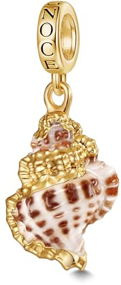 GNOCE Charm Anhänger Natur Muschel Anhänger 925 Sterling Silber Bead Charms für Armband Schmuck Geschenk für Frau Fit Armbänder/Halskette