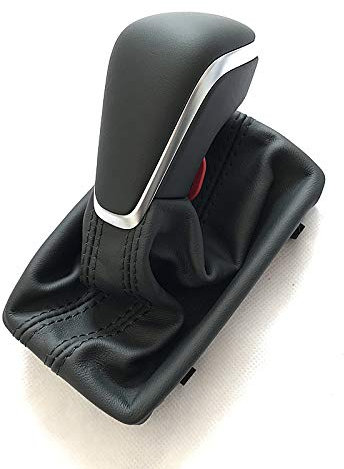 GFDSGRE Schaltknauf Schwarzer Gangschaltknopf mit Lederstiefel Lhd at. Auto Trans. NUR Gebrauch for Audi Neue A7 A6 PA Style C7 2016 2017 2017 2018 Schalthebel Auto(A)