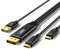 Loryi Câble DisplayPort vers USB C 5K @ 60 Hz/4K @ 144 Hz, 2 m DP vers USB C pour moniteur mobile, affichage de studio, faisceau XREAL, prise en charge de la fonction tactile, compatible avec Nreal