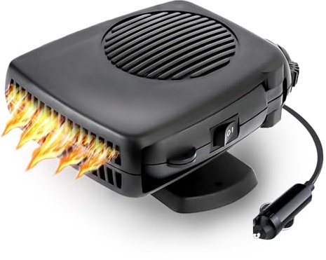 Gobesty Car Heater, 12V Portable Car Heater, Car Defroster with Plug-in Cigarette Lighter, 2 in 1 Heating & Cooling Fast Windshield Heater Fan