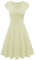 EFOFEI Lady A Line Dress Beach Cap Sleeve Midi Casual Dress Beige M