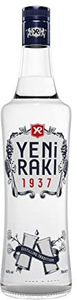 YENI RAKI – AUSGEWOGENE HARMONIE VON TRAUBEN UND ROSINEN – 1x0,7l Rakı mit 45% vol. - Hergestellt in der Türkei (Packung mit 6)