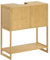 HOMCOM Mueble para Lavabo de baño con 2 Puertas y Estante Abierto, Mueble de baño de bambú y MDF con Recorte en Forma de U para Tubos, 70x33x79.5cm, Madera Natural