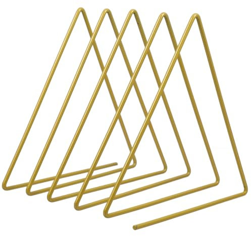 DIYEAH Triangle Desk File Organizer Sturdy Art Magazine Holder for Office Home Stylish Desktop Storage Rack for Documents Folders and Books Golden Finish