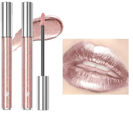 Diamond Liquid Lip Glaze Lippenbalsam Hydrating Lip Gloss Voluminöser Lippen Balsam, Glitzernd Glänzend Aufpolsternder Lipgloss Pflegender Lip Oil Lippenbalsam, Lang Anhaltend Und Nicht Klebend (2#)