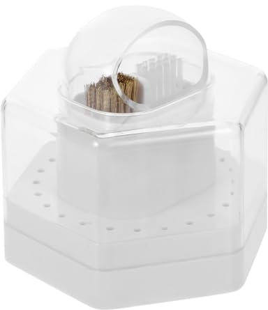 NULYLU Gelnägel Zubehör Nailart Werkzeug Transparente Nagelfräser Bits 24 Slots Wiederverwendbare Box Für Nagel Schleifköpfe Inklusive Reinigungsbürste Ideal Für Nagelstudio Und Heimgebrauch