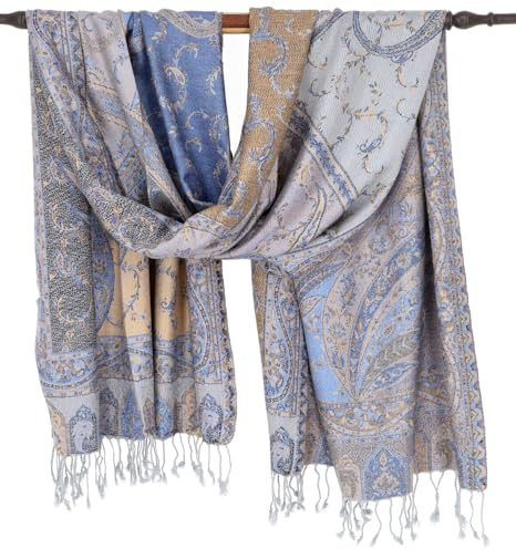 GURU SHOP Indischer Schal, Stola mit Paisley Muster, Schultertuch - Motiv 11, Herren/Damen, Synthetisch